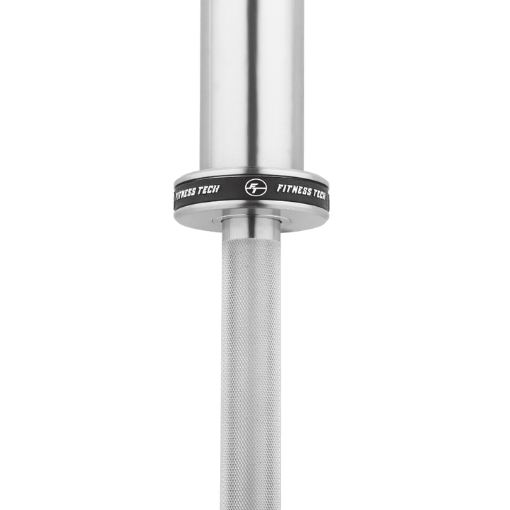 Barra Olímpica de Musculación 1.2m | 50mm - 2 Rodamientos - Logo