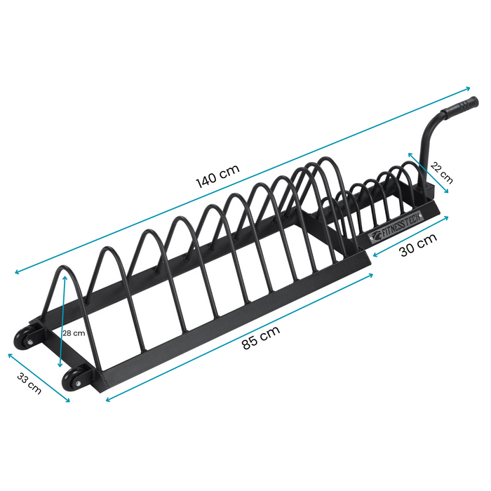 Rack Discos Olímpicos Bumper con ruedas