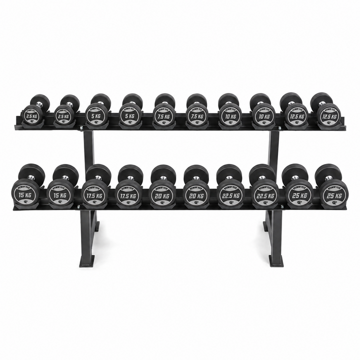 Round Dumbbell Set and Stand