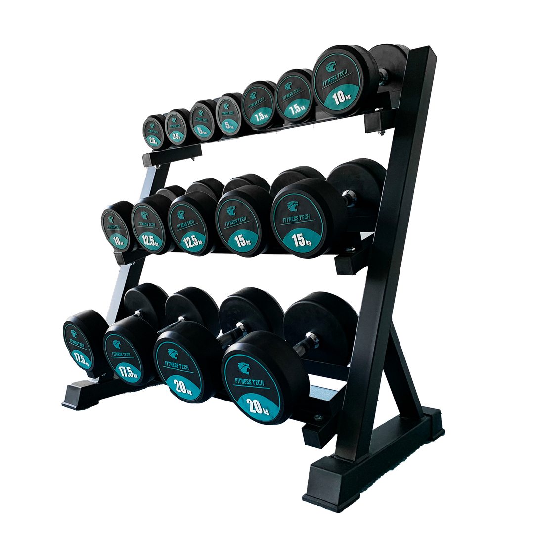Set mancuernero | Mancuernas redondas | Fitness Tech