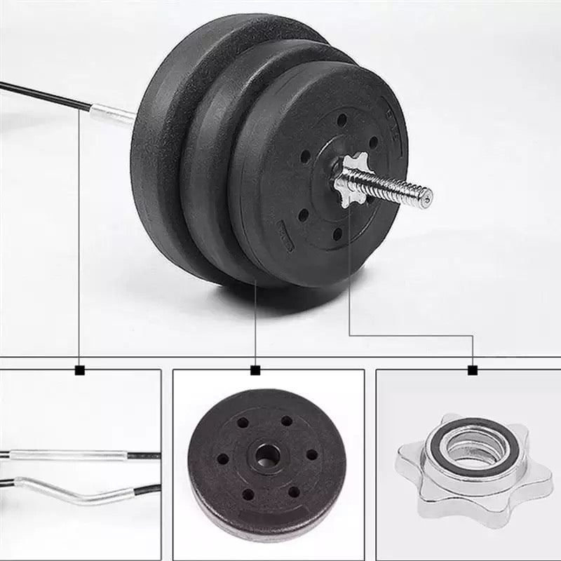Juego de Pesas con Barras y Mancuernas 25mm - Fitness Tech