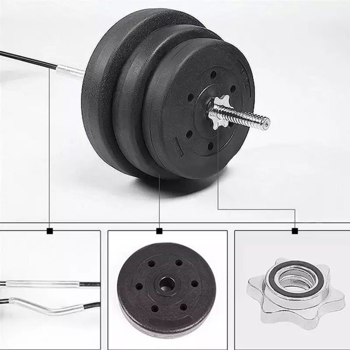 Juego de Pesas con Barras y Mancuernas 25mm - Fitness Tech