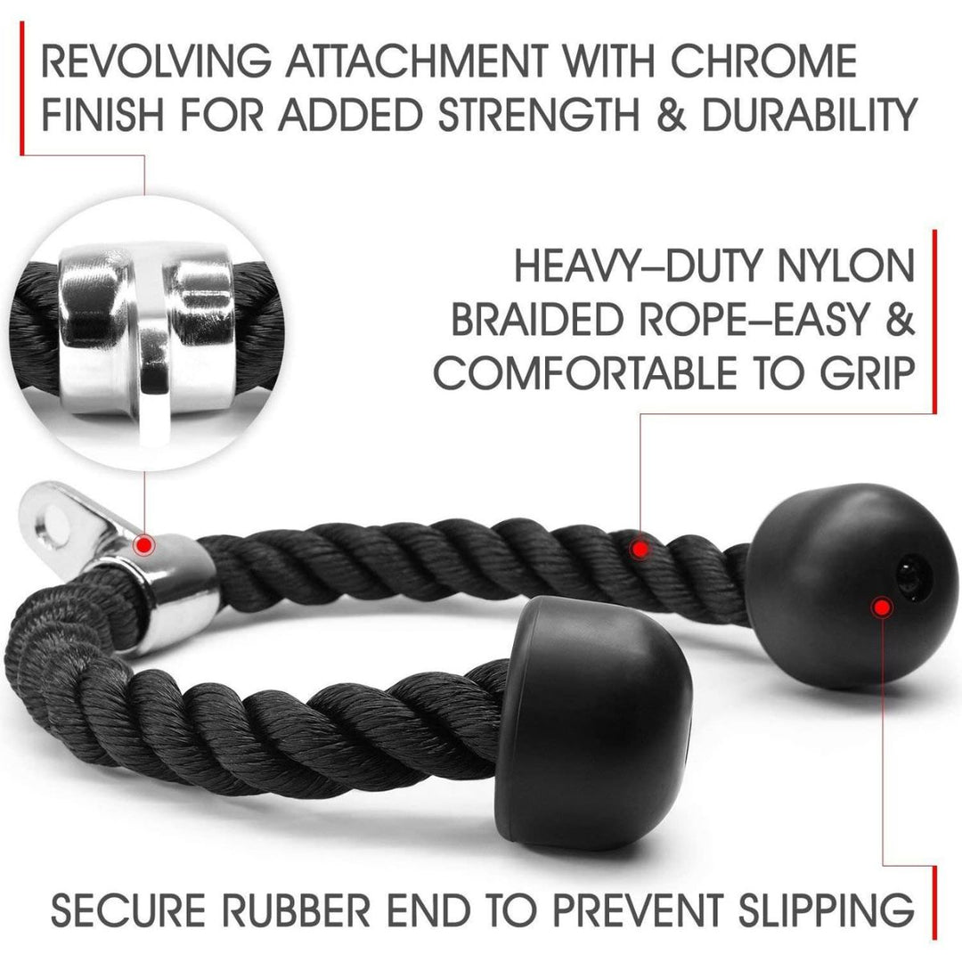 Cuerda tríceps trenzada 70cm - Fitness Tech
