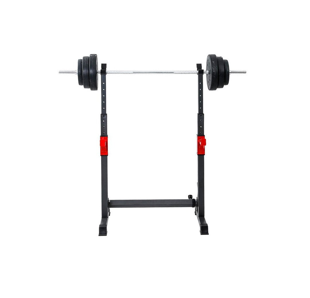 Soozier Estante ajustable para pesas, estante para sentadillas con estación  de inmersión y soporte de empuje, levantamiento de pesas multifunción para